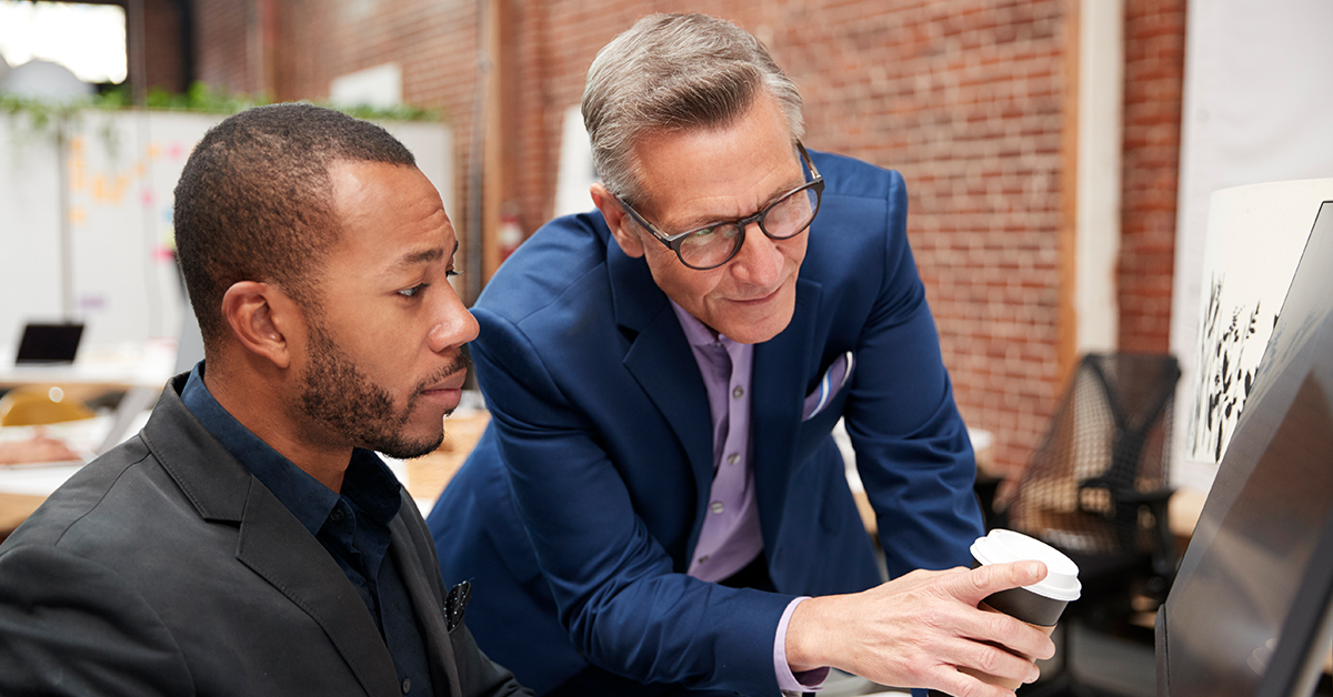 business team reviewing data