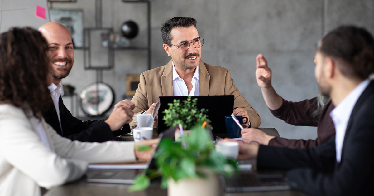 business team reviewing data